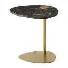 Tavolinë kafeje për dhomën e ndenjes në mermer metalik dhe marquinia, dizajn luksoz - Yassine Viadurini