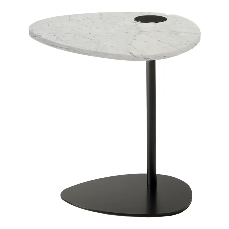 Tavolinë kafeje për dhomën e ndenjes në mermer metalik dhe marquinia, dizajn luksoz - Yassine Viadurini