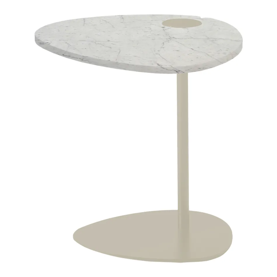 Tavolinë kafeje për dhomën e ndenjes në mermer metalik dhe marquinia, dizajn luksoz - Yassine Viadurini