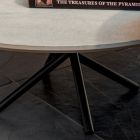 Tavolinë e rrumbullakët kafeje për bazën metalike dhe qeramike të dhomës së ndenjes Oapca - Shanghai Viadurini
