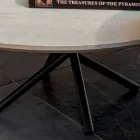 Tavolinë e rrumbullakët kafeje për bazën metalike dhe qeramike të dhomës së ndenjes Oapca - Shanghai Viadurini