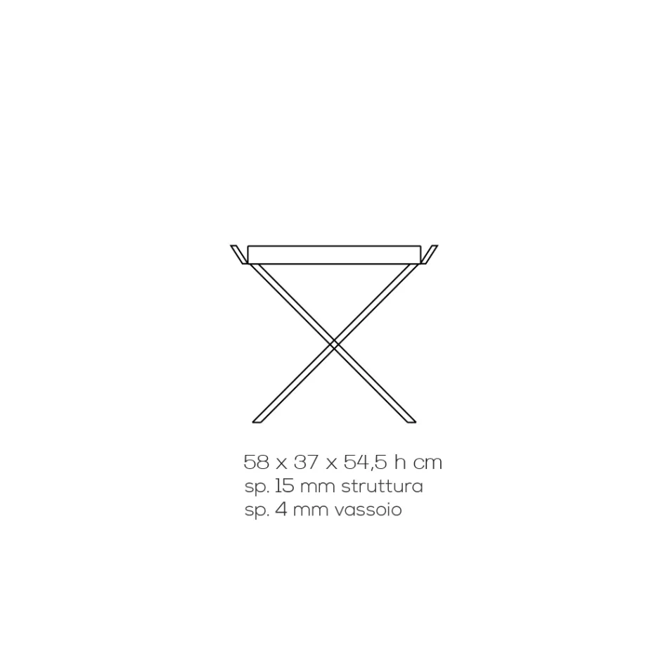 Tavolinë e palosshme me tepsi kristal akrilik transparent - Makete Viadurini