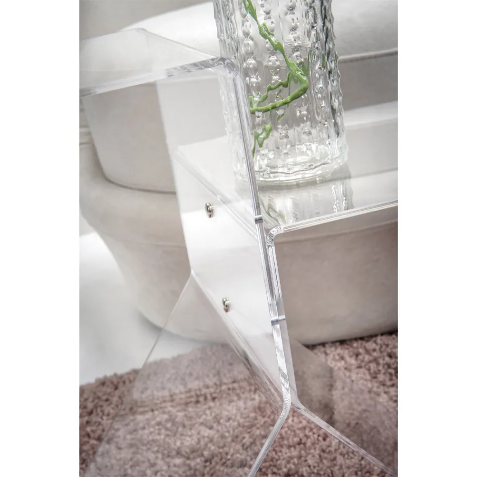 Tavolinë kafeje pleksiglas me ngjyra transparente për dhomën e ndenjes Made in Italy - Kamon Viadurini