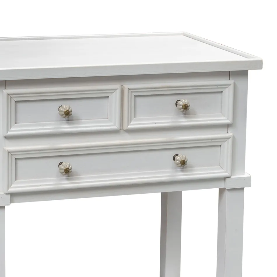 Tavolinë telefoni me 3 sirtarë dhe raft Made in Italy - Culsu Viadurini