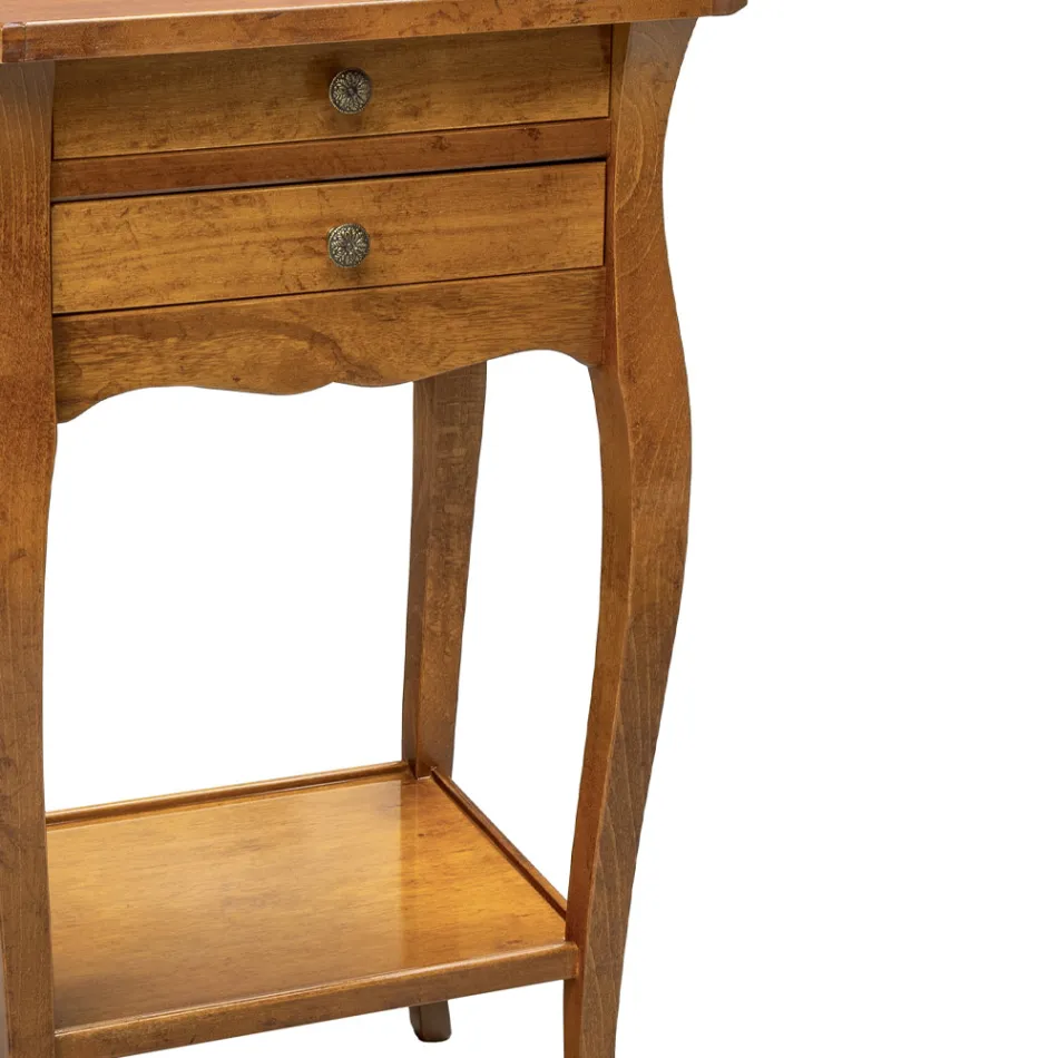 Tavolinë telefonike Beech me dekorime të ndryshme Made in Italy - Charun Viadurini