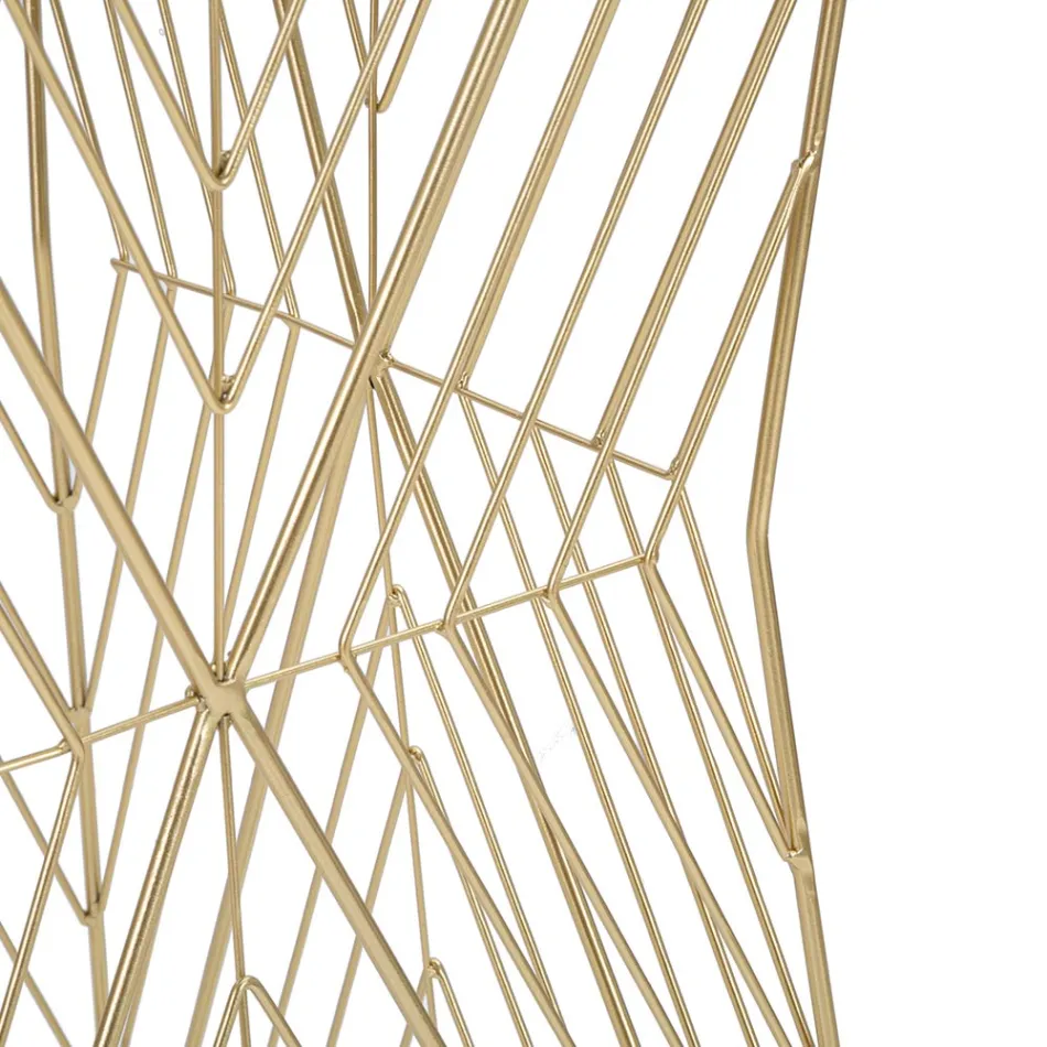 Tavolinë telefoni me hekur të artë dhe xhami të pasqyruar - Olivia Viadurini