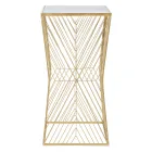 Tavolinë telefoni me hekur të artë dhe xhami të pasqyruar - Olivia Viadurini