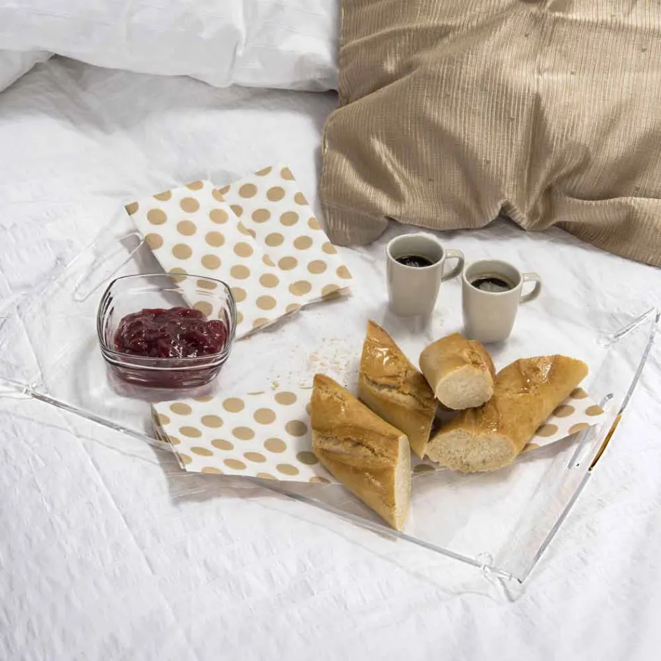 Olivia e bërë me tavolinë kafeje me dizajn transparent të bërë në Itali Viadurini