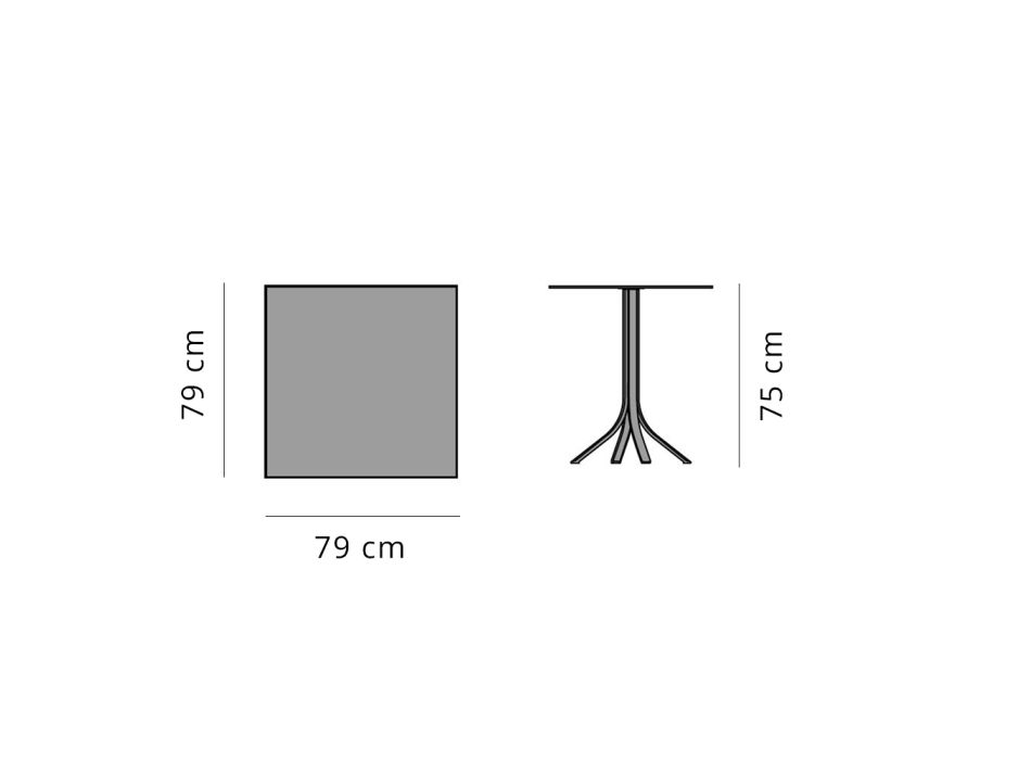 Tabela Katrore e Jashtme 4 Këmbë Alumini në 2 Ngjyra - Filomena Viadurini