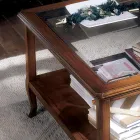 Tavolinë Kafe Salloni Sheshi me majë xhami Made in Italy - Tepeyoti Viadurini