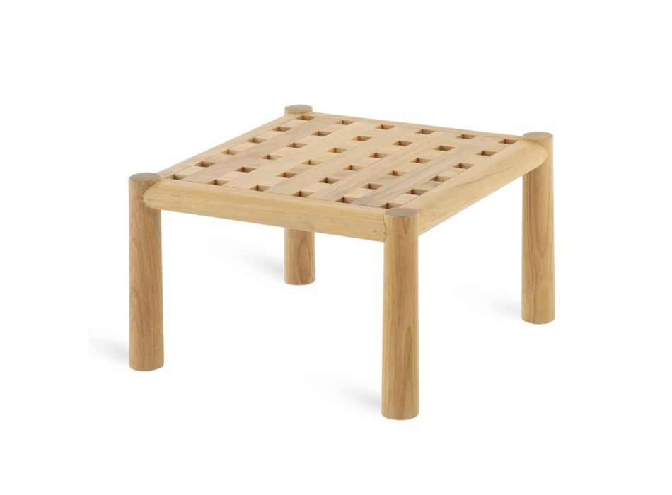 Tavolinë kafeje katrore në natyrë në dru tik Prodhuar në Itali - Liberato Viadurini