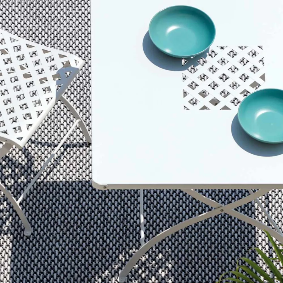 Tavolinë e jashtme e palosshme katrore në çelik të galvanizuar Prodhuar në Itali - Selvaggia Viadurini