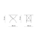 Tavolinë e jashtme e palosshme katrore në çelik të galvanizuar Prodhuar në Itali - Selvaggia Viadurini