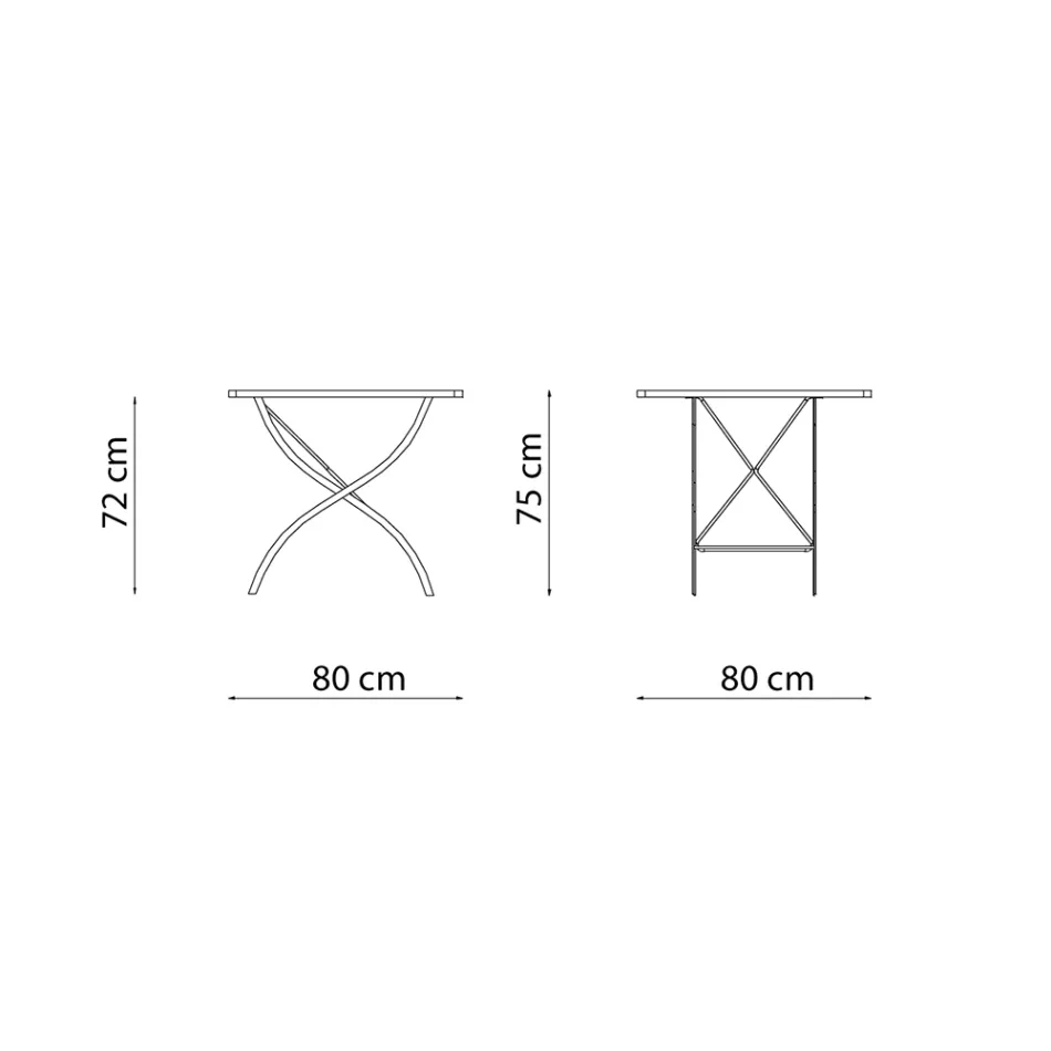 Tavolinë e jashtme e palosshme katrore në çelik të galvanizuar Prodhuar në Itali - Selvaggia Viadurini