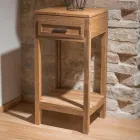 Tavolinë kafeje e bërë nga dru tik i fortë me 1 sirtar - akrilik Viadurini