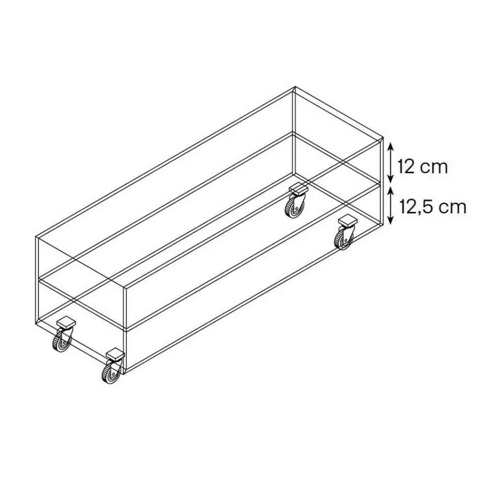 Tavolinë kafeje drejtkëndëshe në gotë ekstremale me mbathje të bëra në Itali - Ganzo Viadurini