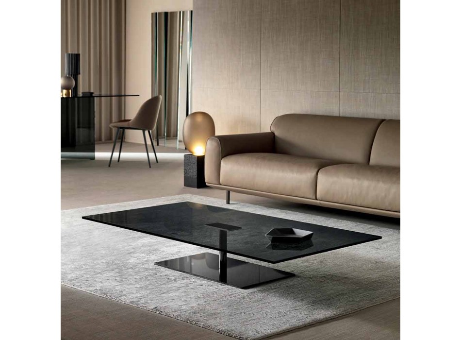 Tavolinë kafeje drejtkëndëshe për dhomën e ndenjes në gotë tepër të pastër ose të tymosur - Giovannino Viadurini