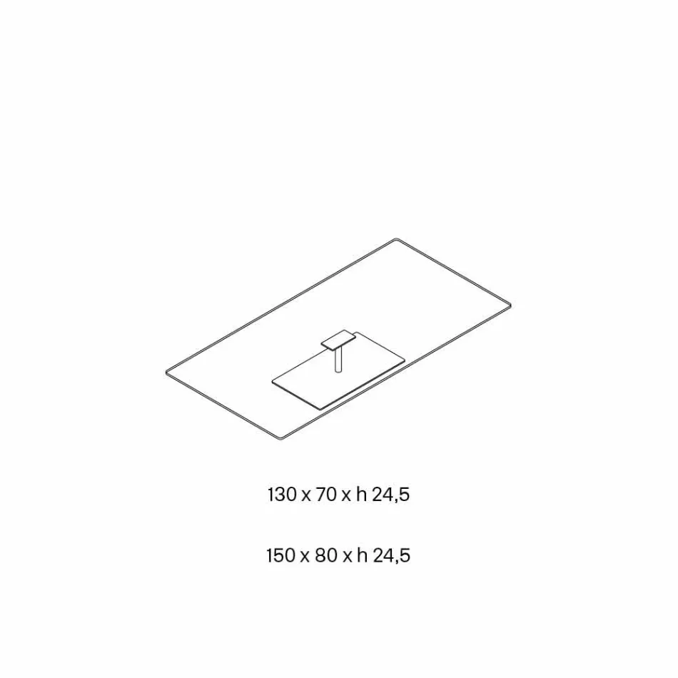 Tavolinë kafeje drejtkëndëshe për dhomën e ndenjes në gotë tepër të pastër ose të tymosur - Giovannino Viadurini