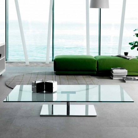 Tavolinë kafeje drejtkëndëshe për dhomën e ndenjes në gotë tepër të pastër ose të tymosur - Giovannino Viadurini