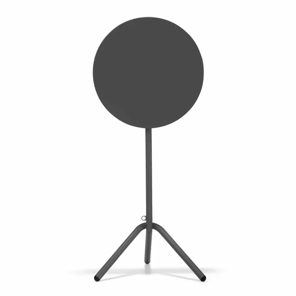 Tabela e rrumbullakët e lartë në natyrë në metal dhe çarçafë të bërë në Itali - Baldric Viadurini