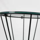 Tavolinë e rrumbullakët kafeje me bazë çeliku dhe majë guri Made in Italy - Alisea Viadurini