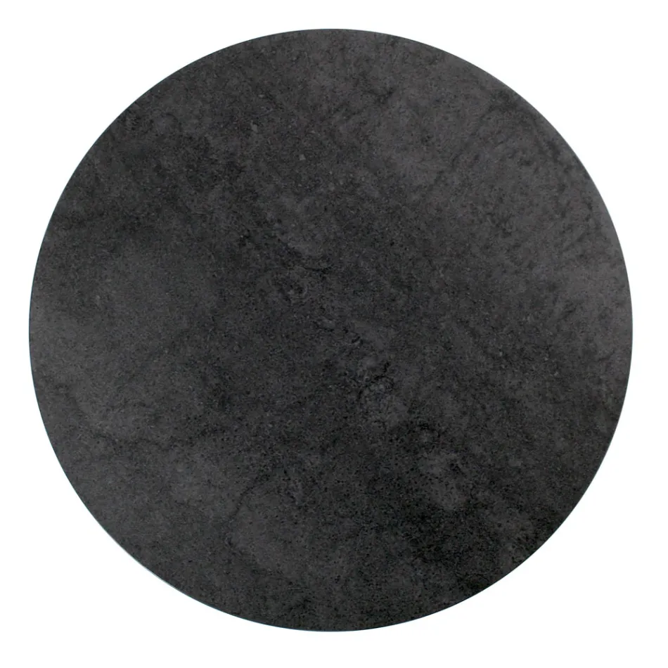 Tavolinë e rrumbullakët kafeje me bazë çeliku dhe majë guri Made in Italy - Alisea Viadurini