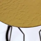 Tavolinë e rrumbullakët kafeje me bazë çeliku dhe majë qelqi Made in Italy - Alisea Viadurini