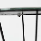 Tavolinë e rrumbullakët kafeje me bazë çeliku dhe majë qelqi Made in Italy - Alisea Viadurini