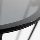 Tavolinë e rrumbullakët kafeje me bazë çeliku dhe majë qelqi Made in Italy - Alisea Viadurini