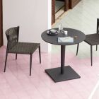 Tavolinë e rrumbullakët e kafesë në natyrë me bazë alumini Prodhuar në Itali - Nymeria Viadurini