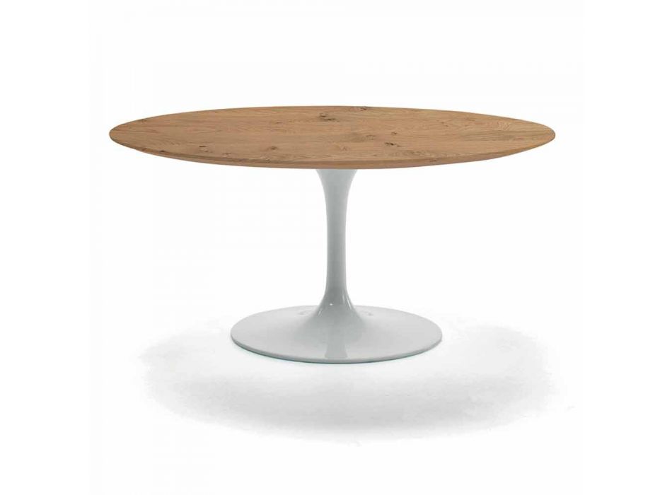 Tavolinë e rrumbullakët kafeje me majë të veshur me fanesë Made in Italy - Dollarë Viadurini
