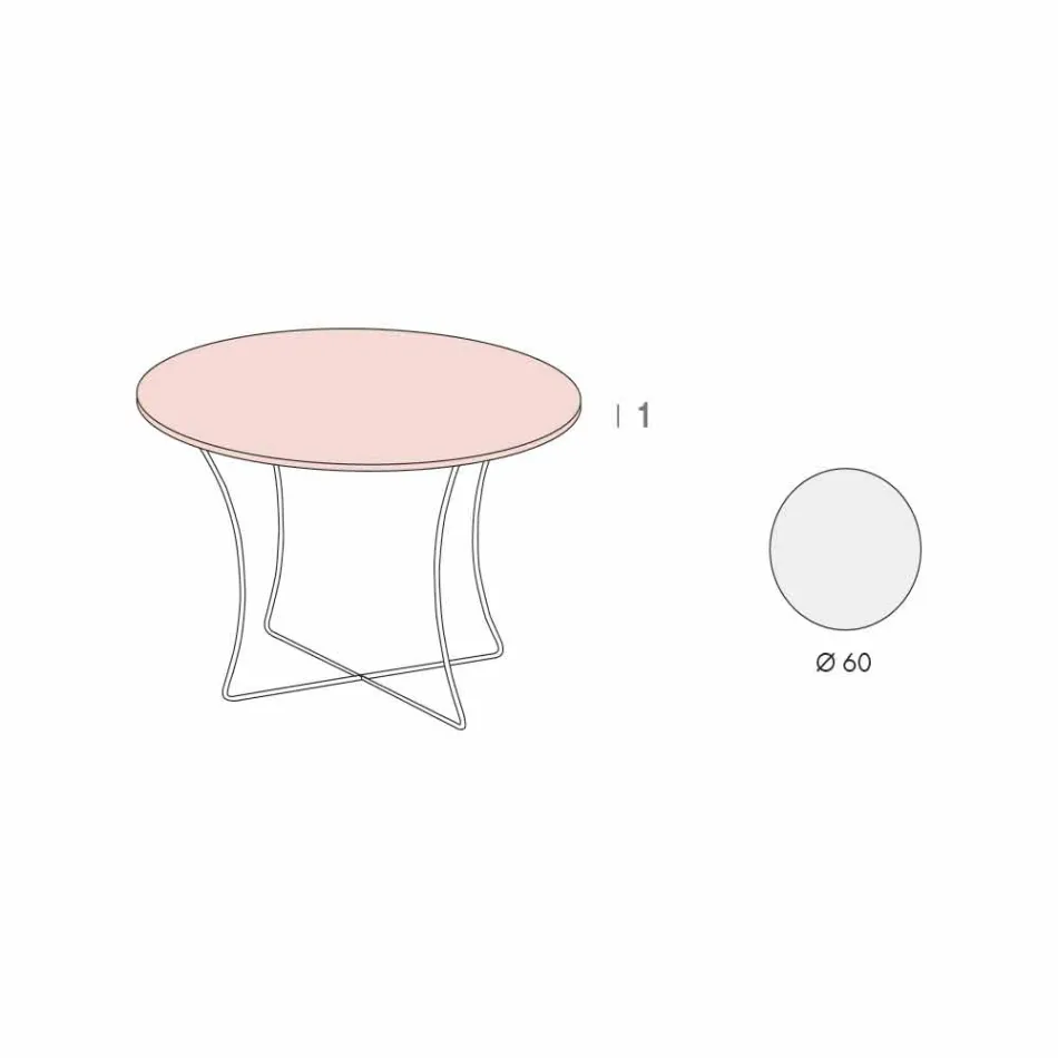 Tavolinë kafeje e rrumbullakët me majë Hpl Prodhuar në Itali - Mina Viadurini