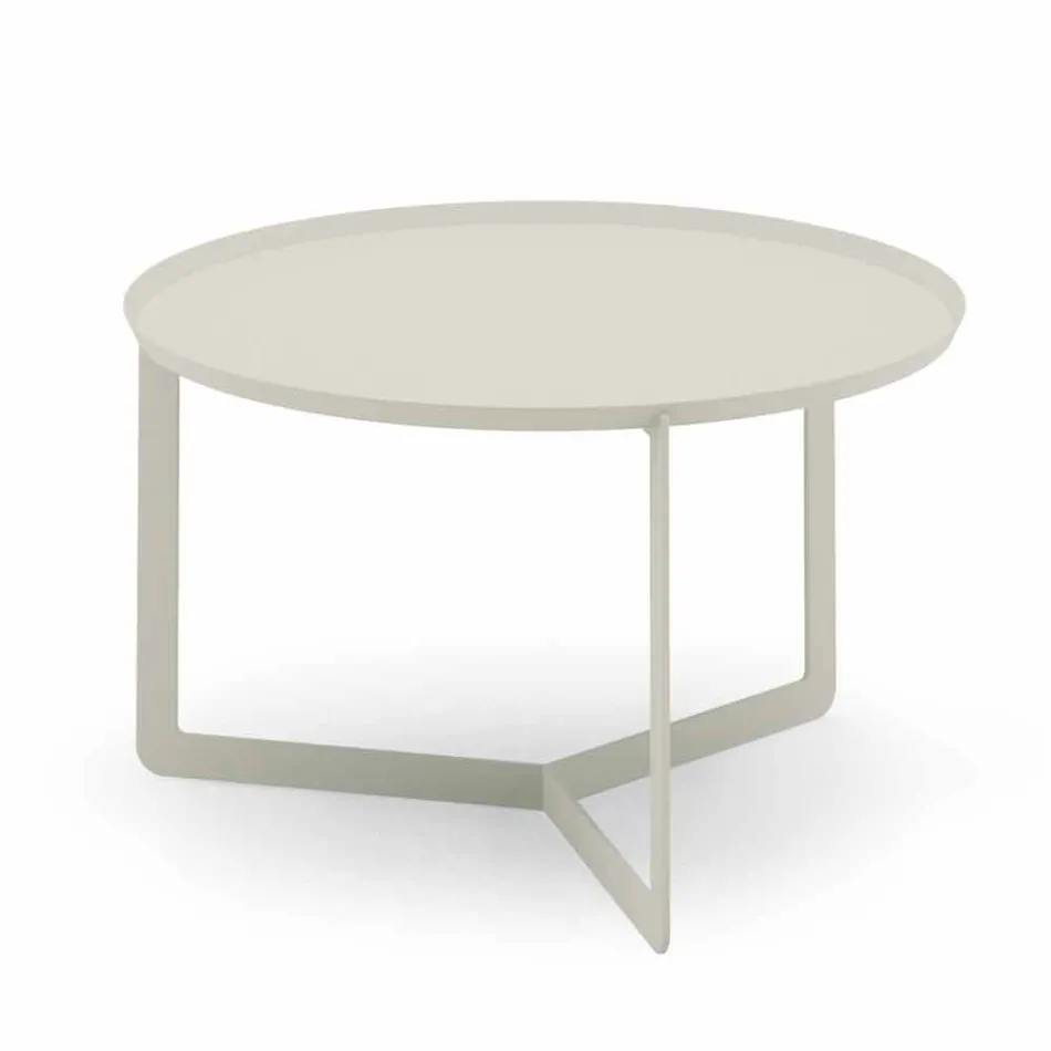 Raundi tryezë e kafesë në natyrë në metal kërp ose baltë - Stephane Viadurini