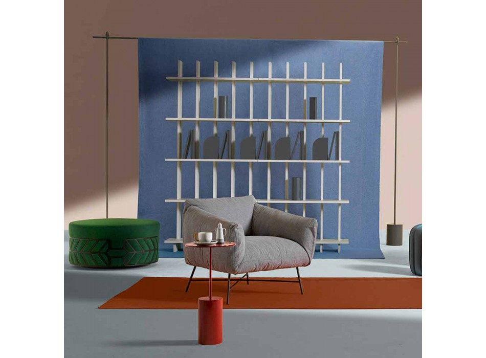 Tavolinë kafeje të rrumbullakët në fletë metalike me ngjyra të dizajnit modern - Koktej Viadurini