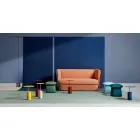 Tavolinë kafeje të rrumbullakët në fletë metalike me ngjyra të dizajnit modern - Koktej Viadurini