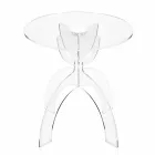 Tavolinë e rrumbullakët e kafes me dizajn të rrumbullakët, në PMB transparente PMMA Viadurini