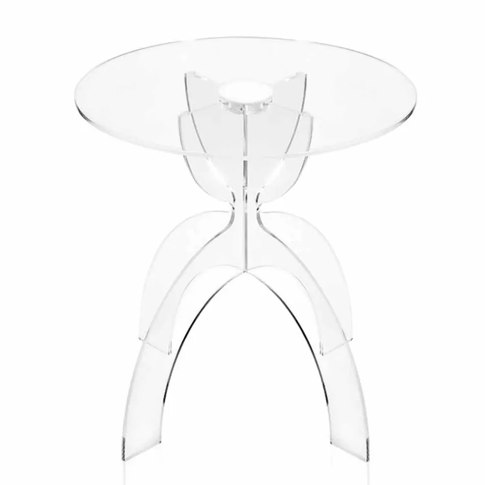 Tavolinë e rrumbullakët e kafes me dizajn të rrumbullakët, në PMB transparente PMMA Viadurini