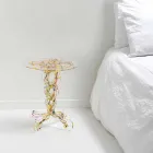 Tabela e rrumbullakët e kafesë me diametër 36 cm Janis dizajn shumëngjyrësh, bërë në Itali Viadurini