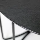 Tavolinë kafeje e rrumbullakët e qelqit me bazë 3 gjysmëhëna e prodhuar në Itali - Arepa Viadurini