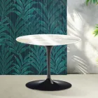 Tavolinë kafeje e rrumbullakët Saarinen Tulip, lartësi 41 cm, ngjyrë qeramike Calacatta Gold Florim me shkëlqim - e kuqe e ndezur Viadurini