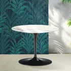 Tavolinë kafeje e rrumbullakët Saarinen Tulip me lartësi 41 cm në ngjyrë qeramike me shkëlqim Statuario Florim - Scarlet Viadurini
