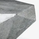 Tavolinë kafeje në formë shtëpie me dekorime të ndryshme prej guri fosil - kufje Viadurini