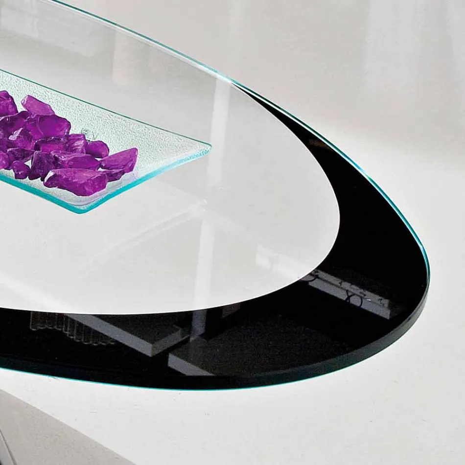 Tavolinë kafeje me majë xhami me prodhim në ekran në Itali - Campari Viadurini