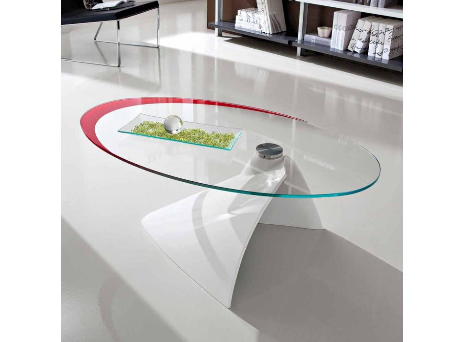 Tavolinë kafeje me majë xhami me prodhim në ekran në Itali - Campari Viadurini