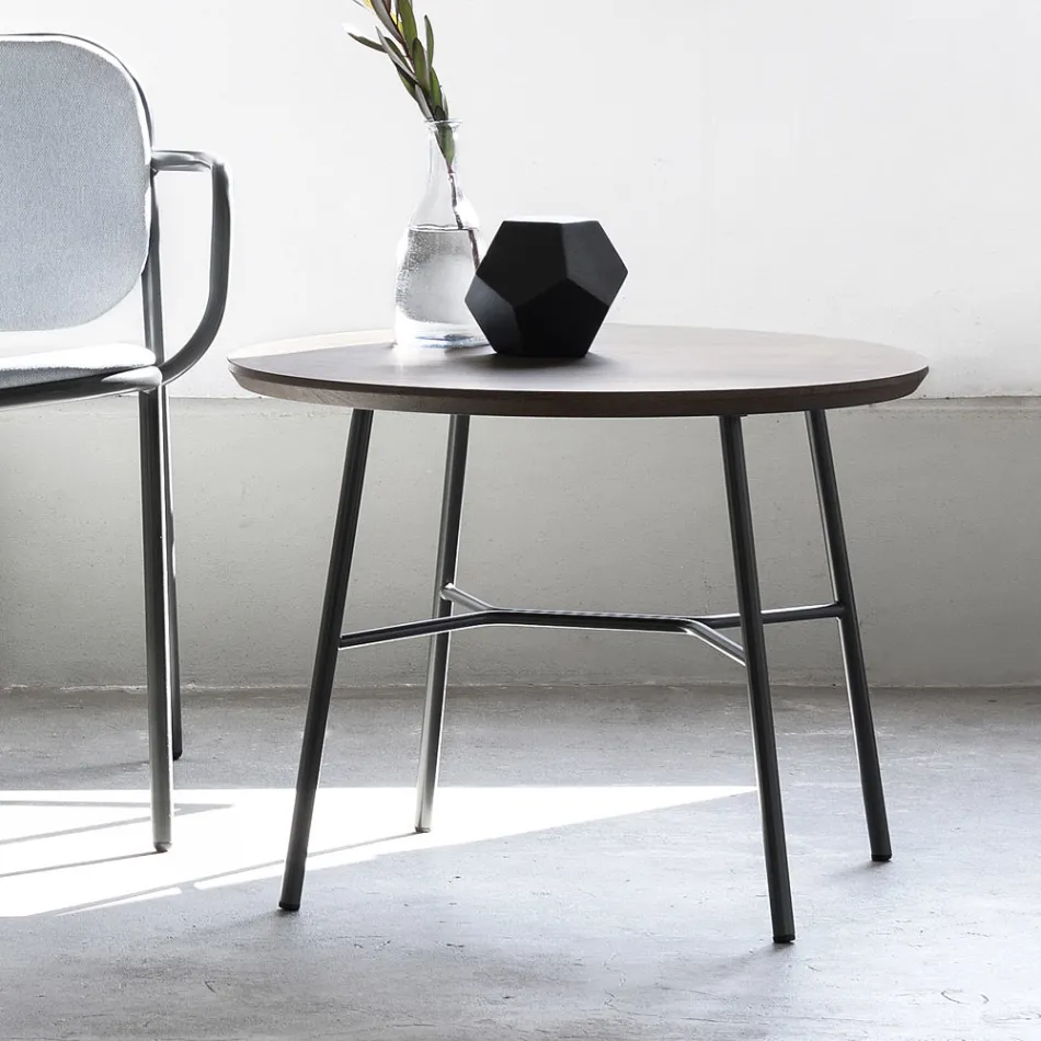 Tavolinë kafeje me majë të rrumbullakët prej druri të ngurtë Prodhuar në Itali - Makino Viadurini