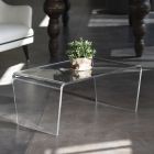 Tavolinë kafeje në kristal akrilik transparent të palosur me dorë - Crosto Viadurini