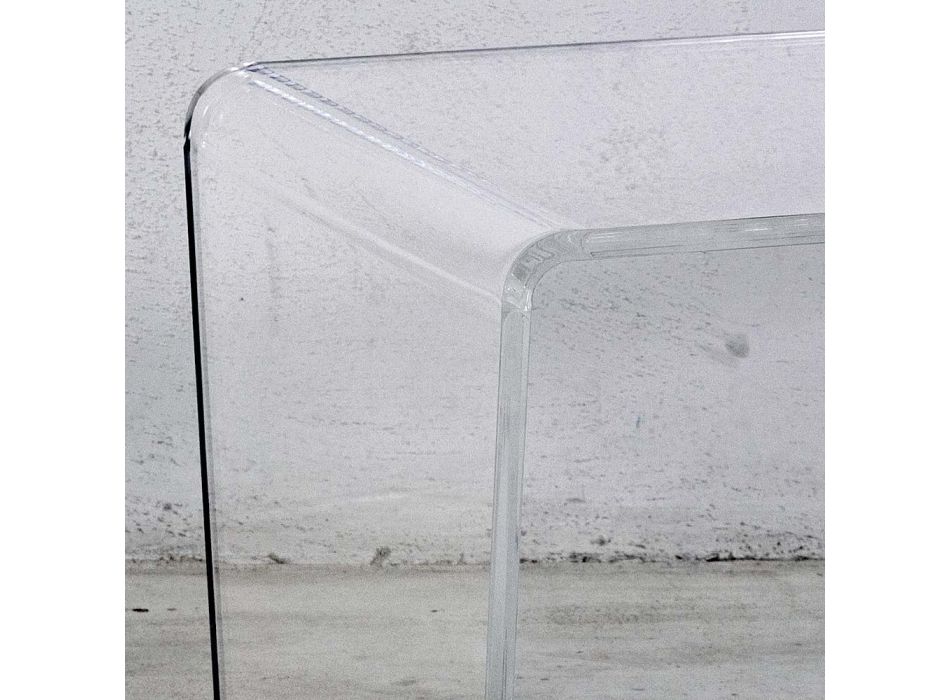 Tavolinë kafeje në kristal akrilik transparent të palosur me dorë - Crosto Viadurini