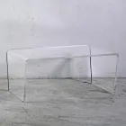 Tavolinë kafeje në kristal akrilik transparent të palosur me dorë - Crosto Viadurini