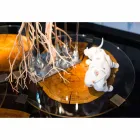 Tavolinë kafeje në dru dhe çelik me këmbë metalike prodhuar në Itali - Damask Viadurini