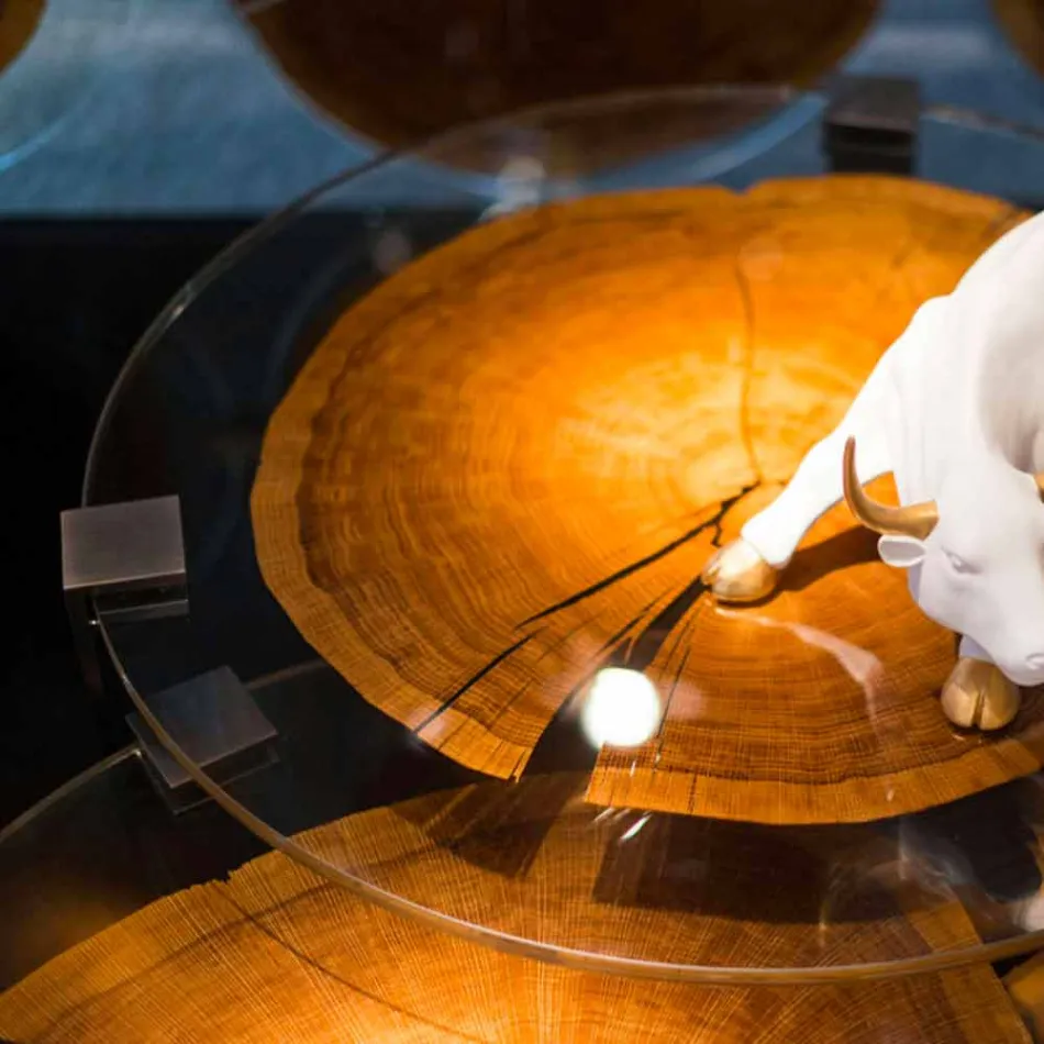 Tavolinë kafeje në dru dhe çelik me këmbë metalike prodhuar në Itali - Damask Viadurini